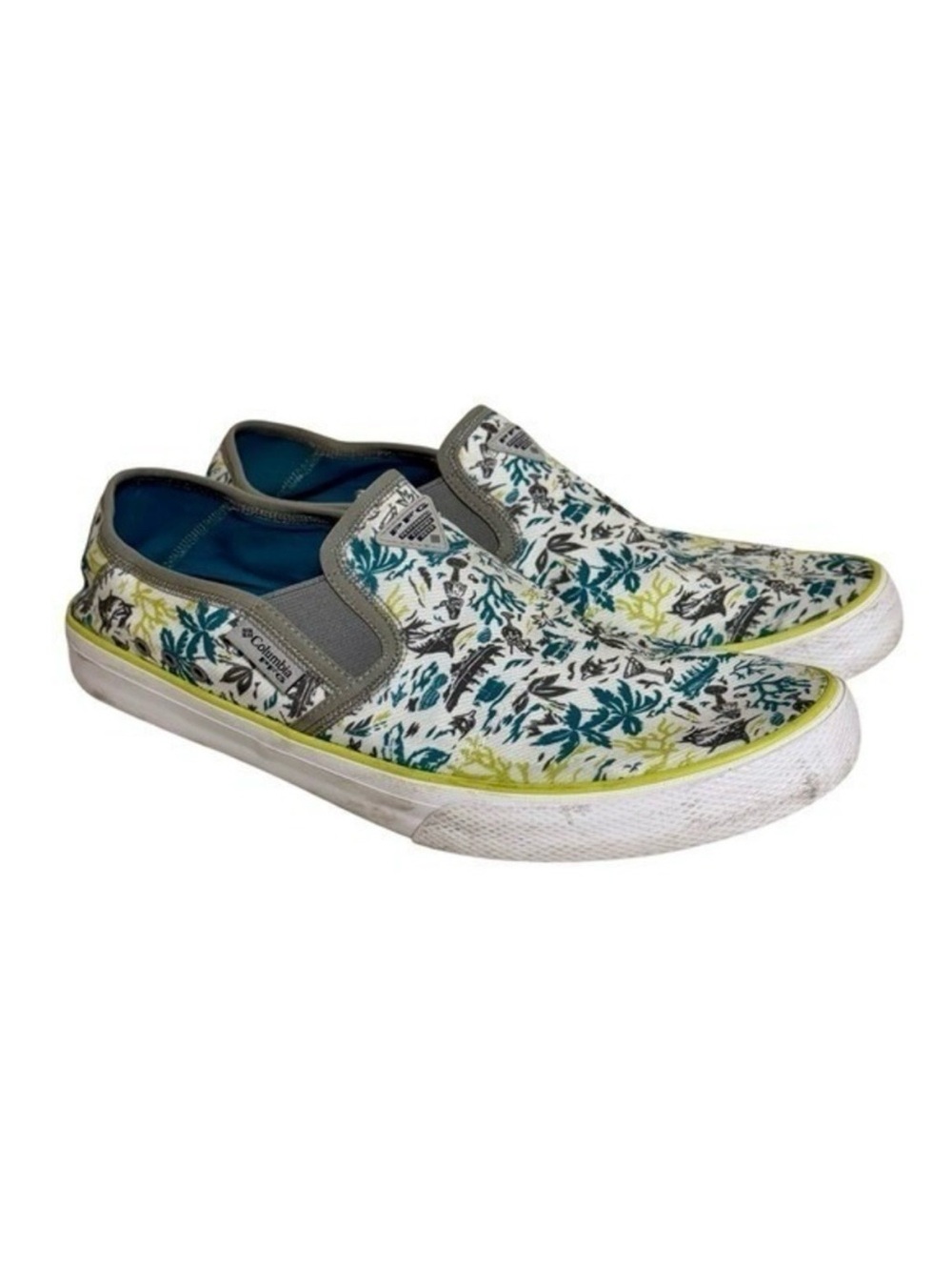 Columbia PFG Boat Shoes Slip On Fishing Boating Beach Deck Shoes Tropical 11.5